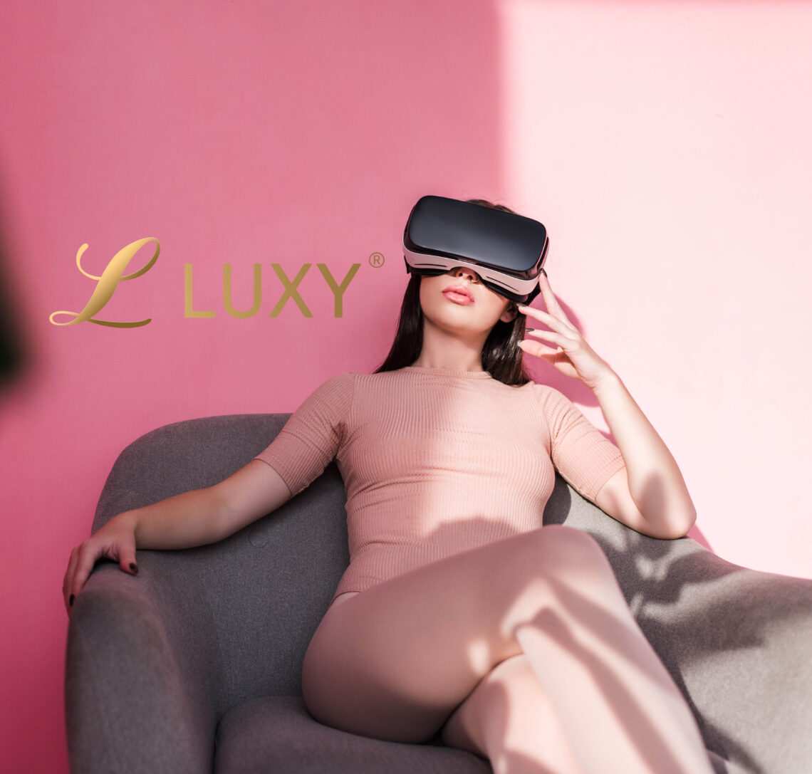 Beautiful woman using VR to Date