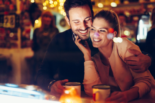happy couple, a man with Facial Hair